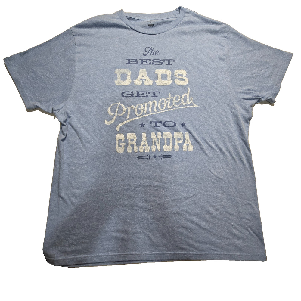 Way to Celebrate! Men’s Blue "Best Dads Get Promoted To Grandpa" Tee XL